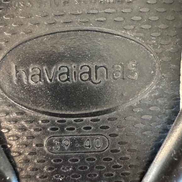 Havaianas Black Flip Flops - Size 39/40 (US M 7/8, W 9/10) - Picture 3 of 3